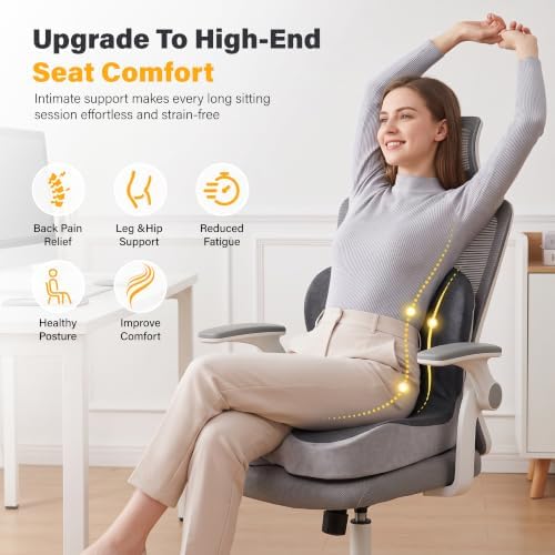 CHANCEE X-Large Ergonomic Seat Cushion with Lumbar Support (Grey)