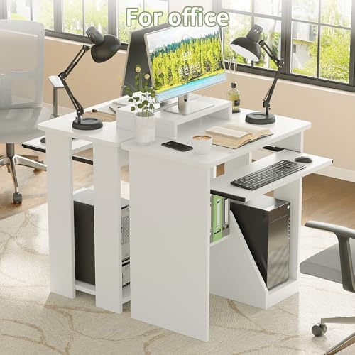 ALISENED 30 Inch Computer Desk, with Keyboard Tray & Monitor Stand
