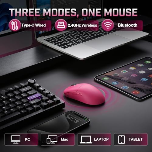 YUNZII M1 PAW3311 Sensor Wireless Gaming Mouse (Pink)