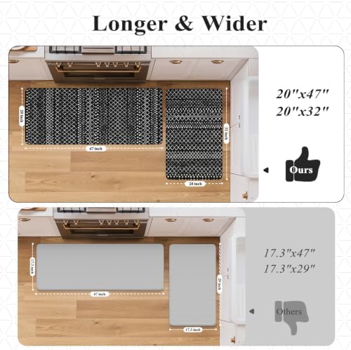 KIMODE Anti Fatigue Kitchen Mats for Floor,Cushioned Farmhouse Kitchen Rugs