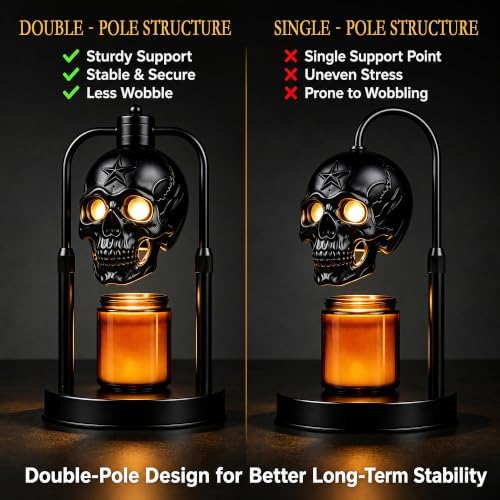 Esup Skull Candle Warmer Lamp with Timer, Year-Round Gothic Decor
