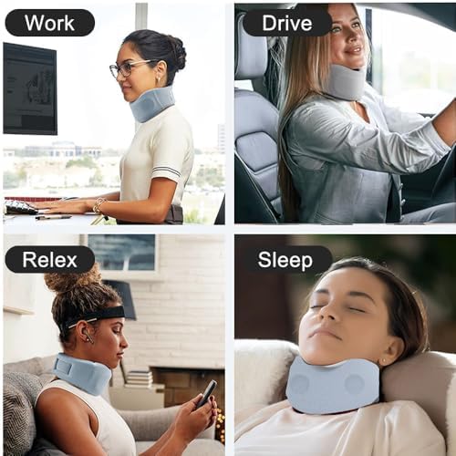 OULIGET Neck Pillow for Traveling,Neck Brace for Sleeping Upright,Soft Cervical Collar for Neck Pain and Strong Support,Portable Support Pillow for Airplane Car Office Home Rest