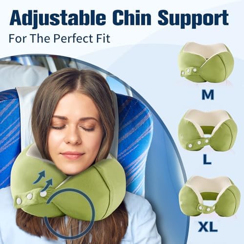 Cirorld Neck Pillow for Traveling, Travel Pillows for Airplanes Green