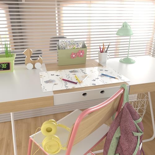 QIYI PU Leather Large Mouse Pad, Waterproof Desk Mat, 23.6" x 13.8", Sprigs