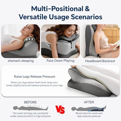 Ergonomic Reading Pillow Memory Foam Wedge Pillow Adjustable Neck Pillows B