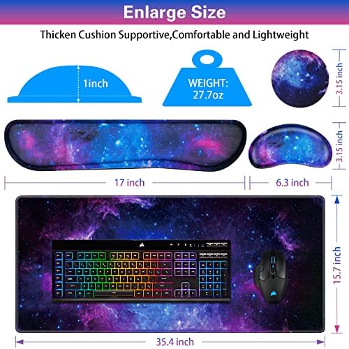 Canjoy Desk Mat with Wrist Rest, Keyboard and Mouse Pad Wrist Support Pad ﻿