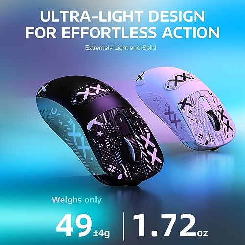 ATTACK SHARK X3 49g Ultra-Lightweight Wireless Gaming Mouse, Black&Tape