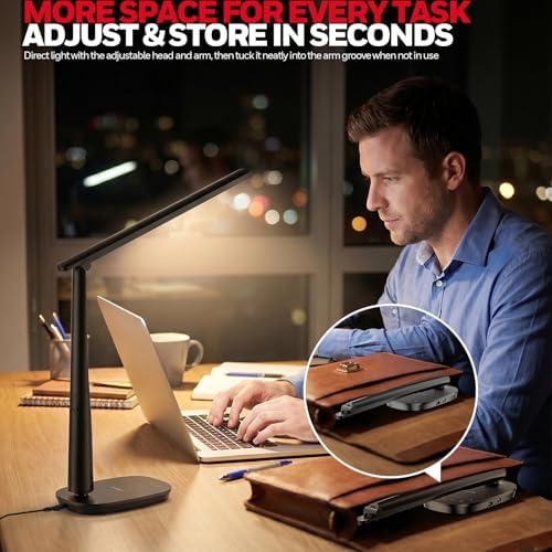 Honeywell LED Desk Lamp for Home Office Eye-Caring Dimmable Reading Light