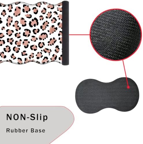 Mouse Pad with Wrist Support + Desk Mat + Coaster 3 in 1 Set, XL Large Gaming Mousepad Ergonomic Mouse Pads for Desk Computer Laptop Office,Leopard Print