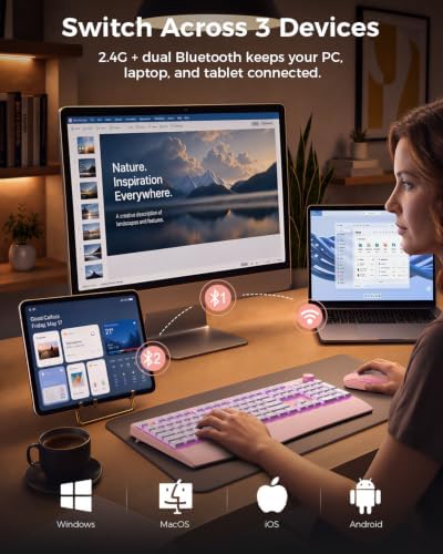 seenda Wireless Bluetooth Keyboard and Mouse, Multi-Mode Backlit, Ergonomic