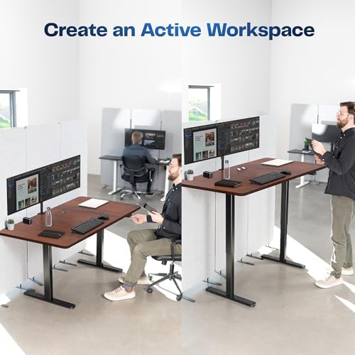 VIVO Dark Walnut 60 x 30 in Standing Desk, DESK-KIT-0B6D