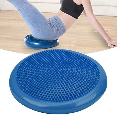 Tbest Thickened Yoga Inflatable Cushion Gym Sports Fitness Wobble Massage Balances Cushion for Core Stability and Pain Relief Home Office Use Green Blue 34cm