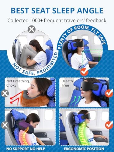 SARISUN Travel Pillows for Airplanes, Stable Head Support, Travel Essential