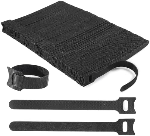 Nettbe Reusable Cable Ties, 210 PCS 8 Inches Adjustable Cord Straps Wire Organizer Cord Wrap and Hook Loop Cable Management