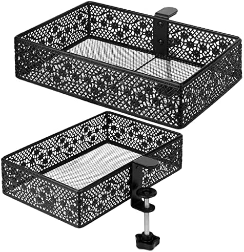 Under Desk Drawer, Clamp on Desk Organizer Under Table Hanging Desk Storage