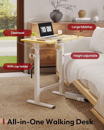 SANODESK 32''x20'' Gas-Spring Lifting Mobile One-Piece Standing Desk