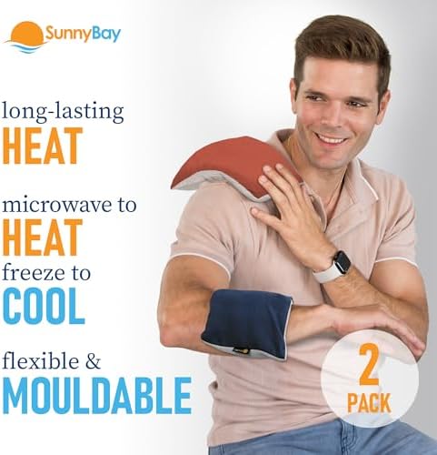 SunnyBay Microwavable Neck and Shoulder Heating Pad, 6x11 Inches, 2 Pack