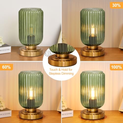 LightRound Cordless Table Lamp for Bedroom, Touch Stepless Dimmable