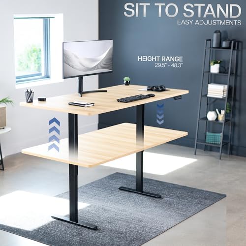 VIVO Light Wood 71 x 36 in Standing Desk, DESK-KIT-E2B7C-36