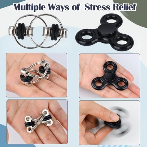 6pcs Adult Fidget Toys,Office Desk Metal Fidget Set for Teens&Kids