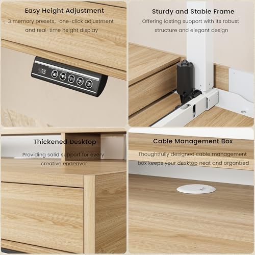 ModernMate Standing Desk with 3 Drawers, 48 x 26 Inches