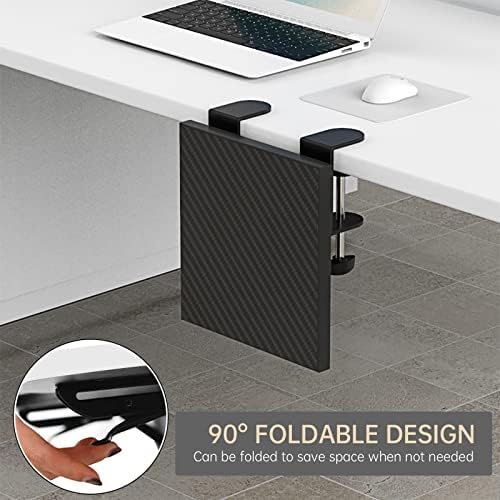 Sisyphy Ergonomics Desk Extender Tray, 9.5x9.1" Punch-Free Clamp on, Foldable Keyboard Drawer Tray, Table Mount Arm Wrist Rest Shelf, Computer Elbow Arm Support