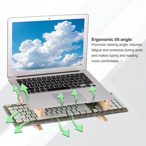 PATIKIL Wooden Laptop Stand 2Pack Dual-Use Laptop Stand Vertical for 10-18