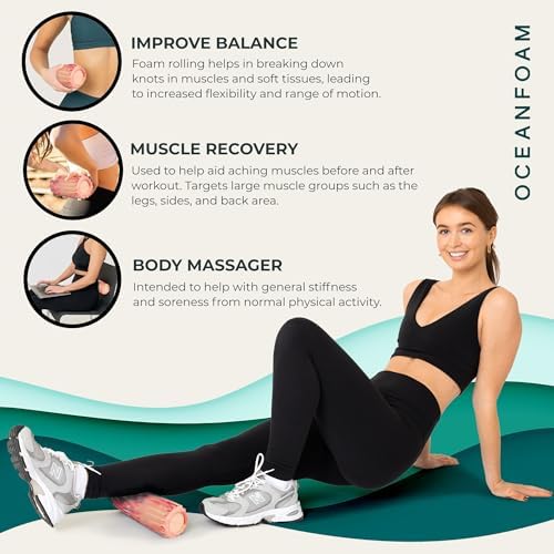 Oceanfoam Ripple Small Foam Roller for Physical Therapy (Cotton Candy)