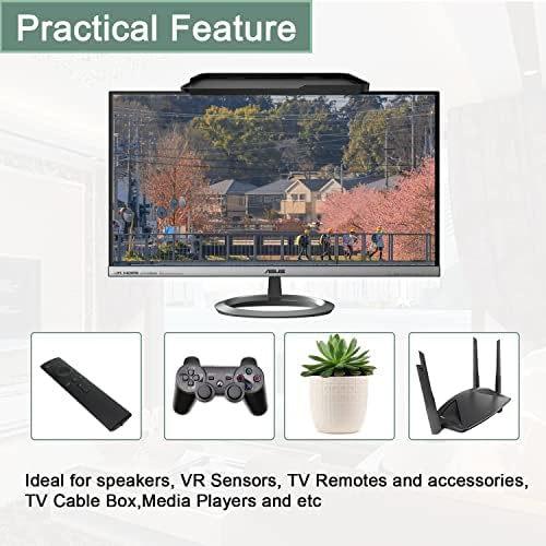 TETVIK TV Screen Top Shelf Monitor Shelf Adjustable Computer Screen for Office Desk,Cellphone Stand,Media Box, Game Console,Router 11.8x4.7 inch TV Tray Stand Mount Storage Organizer Bracket 1 Piece