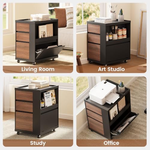Mobile File Cabinet Under Desk with 3 Drawer, Office Storage Cabinet