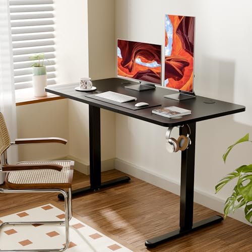 47"x24" Standing Desk, Height Adjustable Sit-Stand Home Office, Black