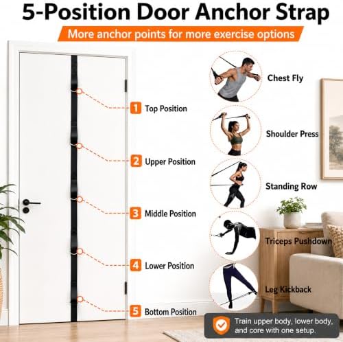 Resistance Bands Set with Handles and Door Anchor for Full Body Workout