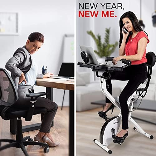 FitDesk Bike Desk 3.0 and Extension Kit Bundle - Adjustable Height Standing Desk Exercise Bike and Clamp-On Extender Attachment