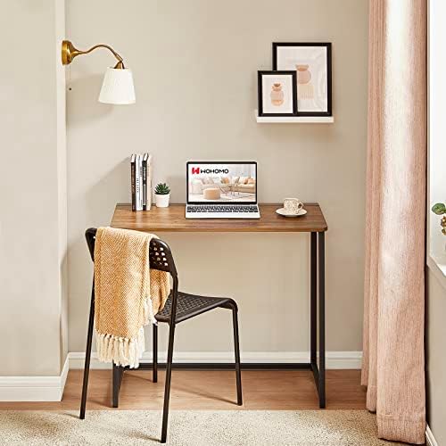 WOHOMO Folding Desk, 31.5" Foldable Computer Table for Small Spaces, Walnut