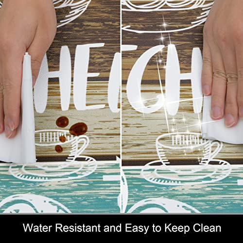 HEBE Anti Fatigue Kitchen Rugs Set of 2, Cushioned Kitchen Mats for Floor