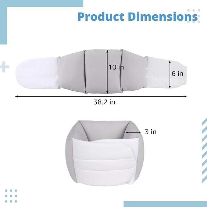 Lumbar Support Pillow for Sleeping, Adjustable Wrap-Around Cushion, Soft Supportive Sleeping Pillow, 360° Waist Fit, Breathable Ice-Skin Fabric Lumbar Support for Side Back Stomach Sleepers