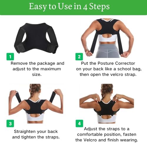 Posture Corrector for Women and Men, Adjustable Back Brace for Men, Back Support Brace, Straightener Posture Corrector, Relief for Upper and Lower, Lumbar, Neck, Shoulder Pain