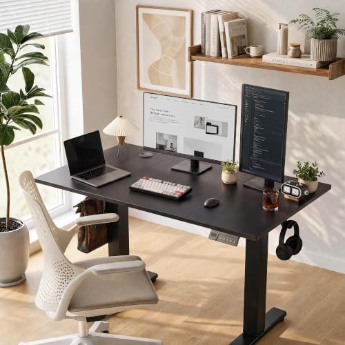 Claiks 48 x 24 Inch Black Electric Standing Desk