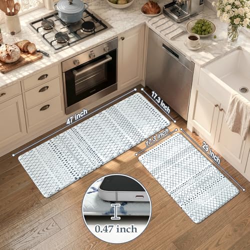 KIMODE Kitchen Mats 2PCS Cushioned Anti Fatigue Boho Kitchen Rugs and Mats