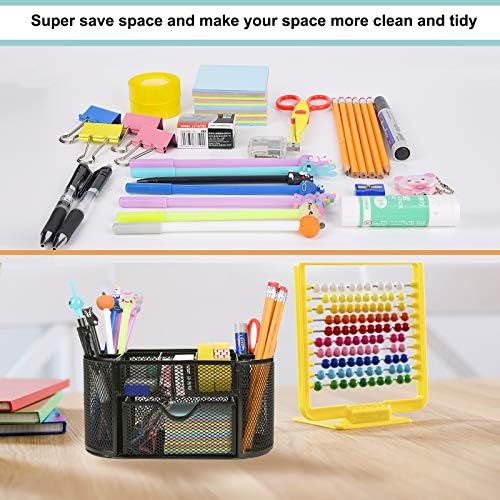 Desk Organizer with 9 Compartments, Mesh Office Organization for Scissors, Post-it, Sticky notes, Pen Holder, Metal Office Desk Organizers and Accessories