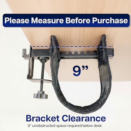 VIVO Black Clamp-on 55 in Mesh Net Cable Management Holder, DESK-AC55MH