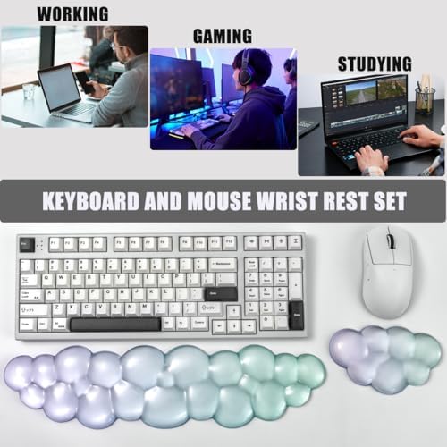 Gel Keyboard and Mouse Wrist Rest Set,Cloud Wrist Pad for Computer Keyboard