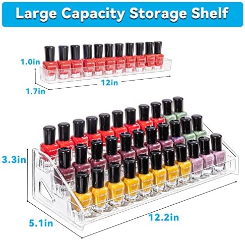 Pero Pero Nail Polish Organizer Acrylic Display Rack for Nail Polish Holder Sunglasses Organizer Essential Oils Holder Clear Eyeglasses Display Case Makeup Organizer