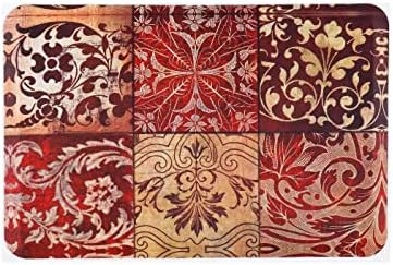 J&V TEXTILES Anti Fatigue Cushioned Comfort Mat, Ergonomically Durable, Supportive, Padded, Thick and Washable, Stain-Resistant, Kitchen, Garage, Office Standing Desk Mats (Red Mosaic)
