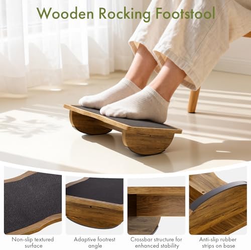 Ergonomic Wooden Foot Rest for Under Desk at Work