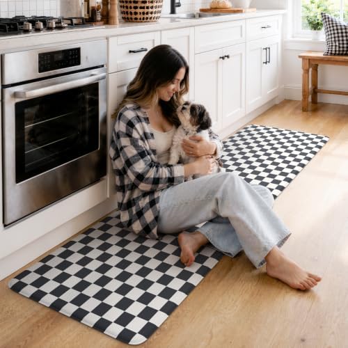 KIMODE Kitchen Mats Cushioned Anti Fatigue, Farmhouse Kitchen Rug 24"x71"
