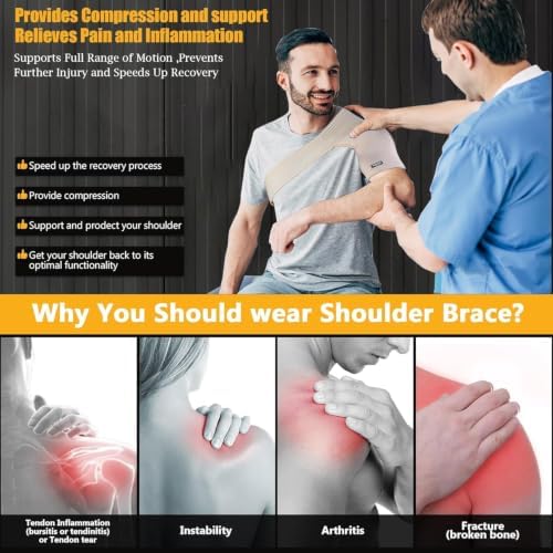 SPOTBRACE Shoulder Brace Rotator Cuff Shoulder Compression Sleeve, XL/XXL