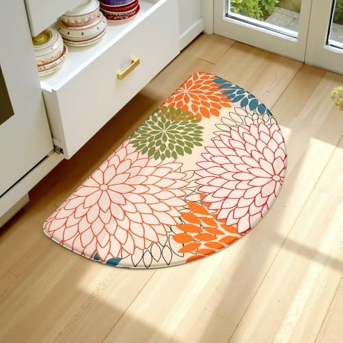 KIMODE Half Circle Kitchen Mats for Floor Cushioned Anti Fatigue Semi Round