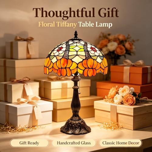 Tiffany Stained Glass Lamp Orange Blossom Table Lamp