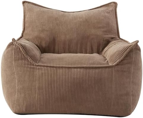 EBENCHICO Giant Bean Bag Chair for Adults, Corduroy Large Bean Bag Chairs for Teens with Armrests, Comfy Adult BeanBag Chair Sofa Couch with Filler Included for Bedroom Living Room